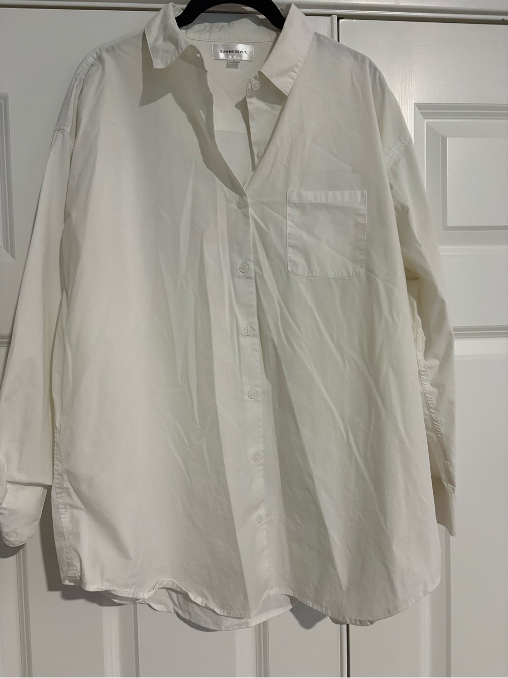 summersalt Oversized White Button-Down Shirt